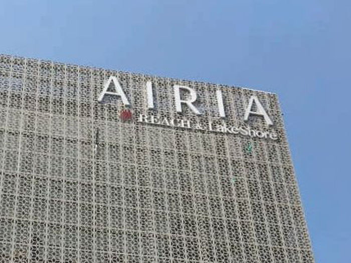 10 FT. HEIGHT STEEL CHANNEL LETTERS INSTALLATION AIRIA MALL GURGAON